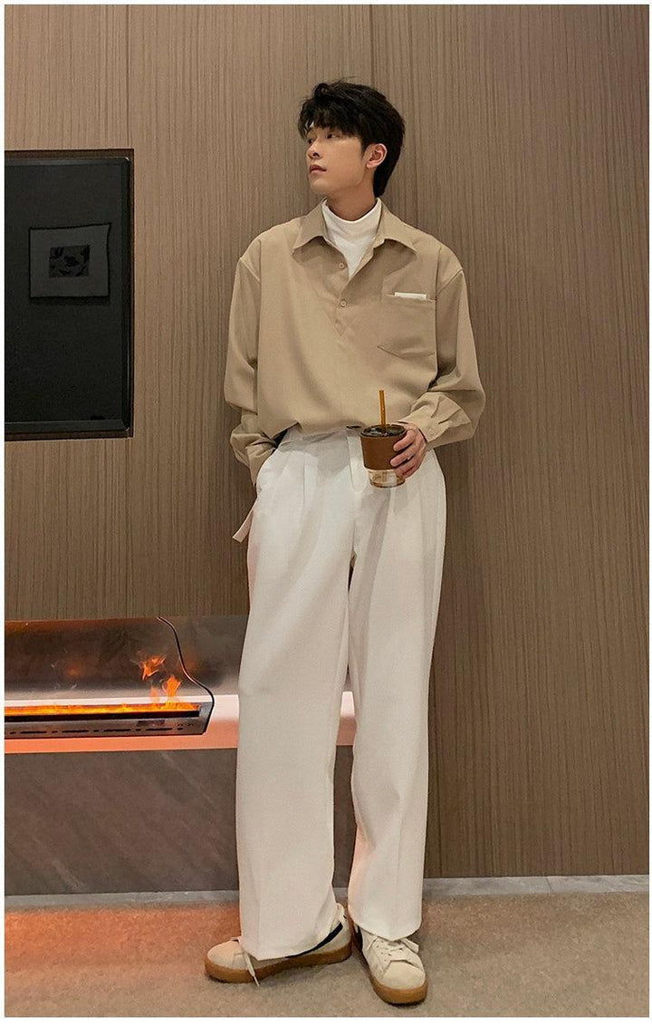 Wide-leg Belted Pants