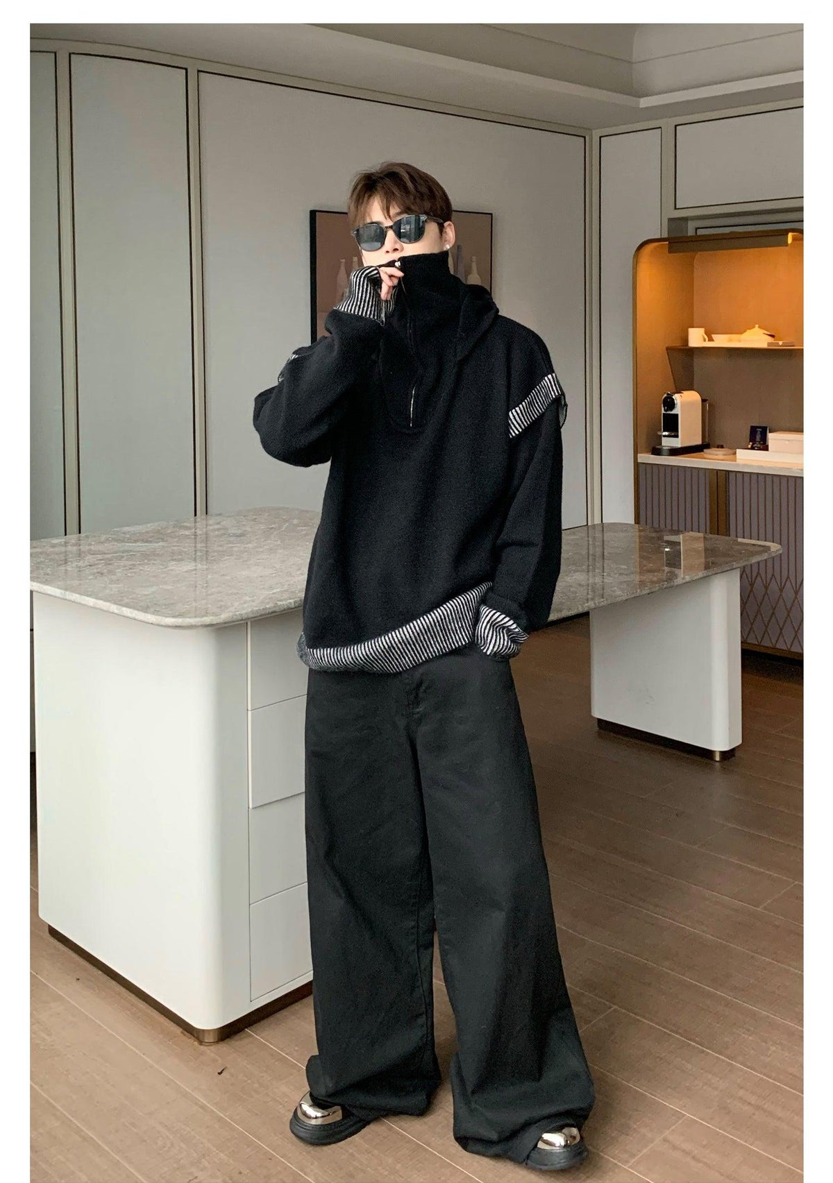 Wide-leg Mopping Pants