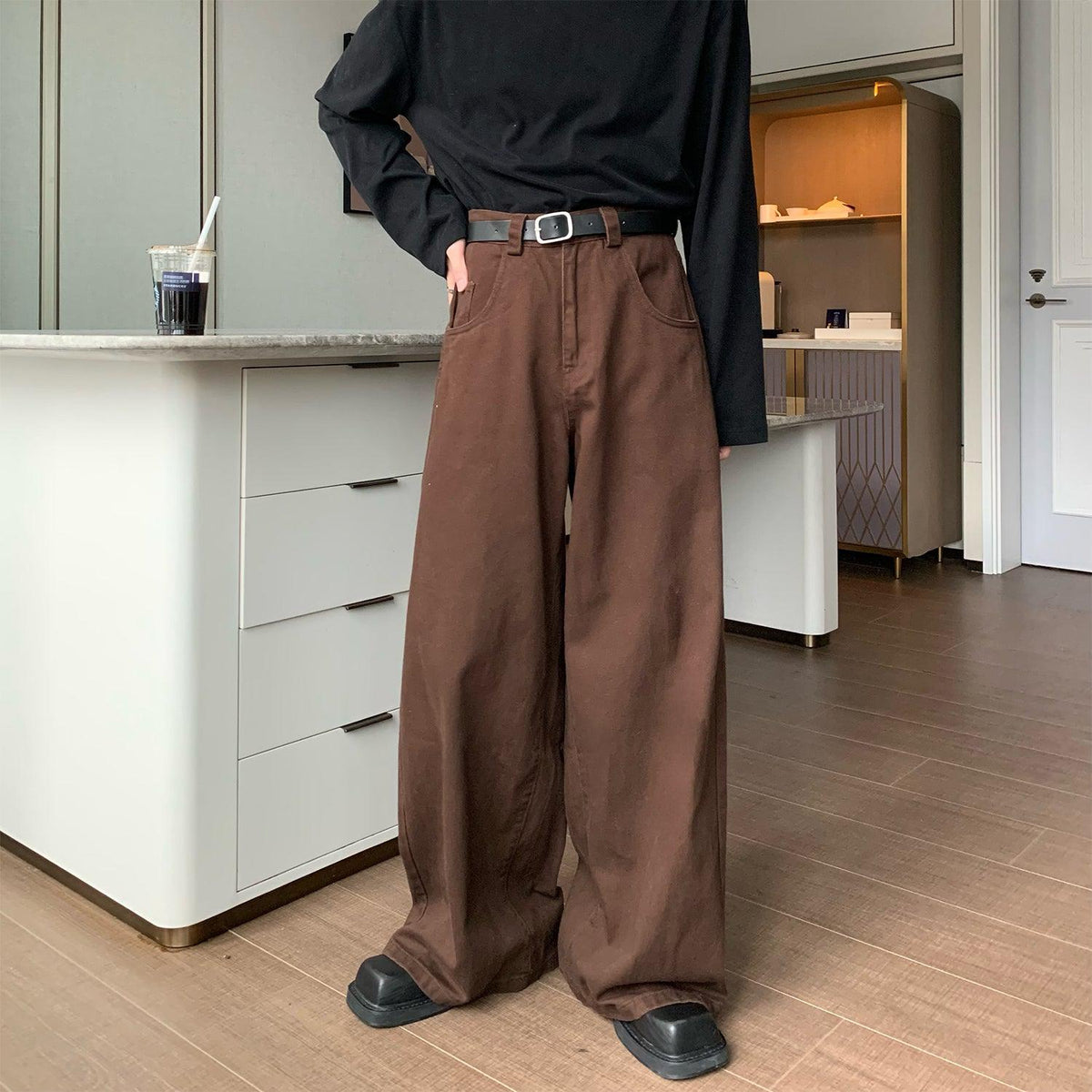 Wide-leg Mopping Pants