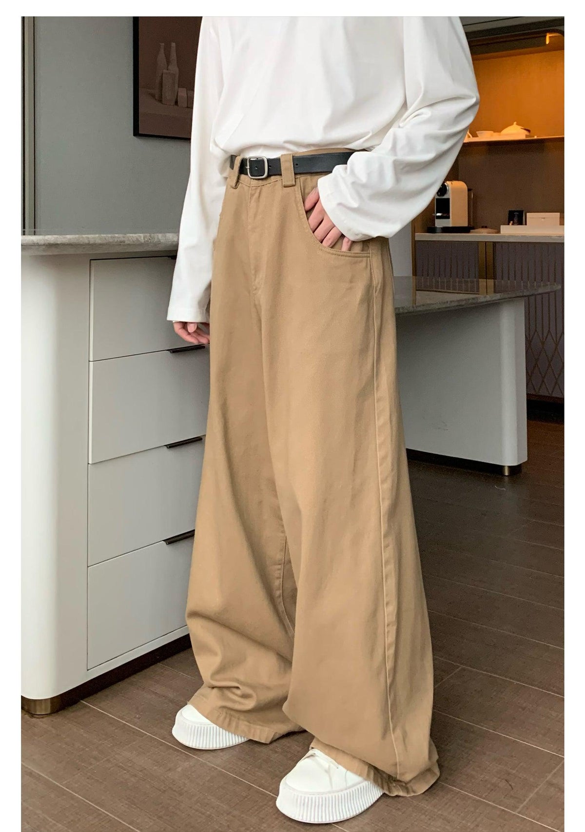 Wide-leg Mopping Pants