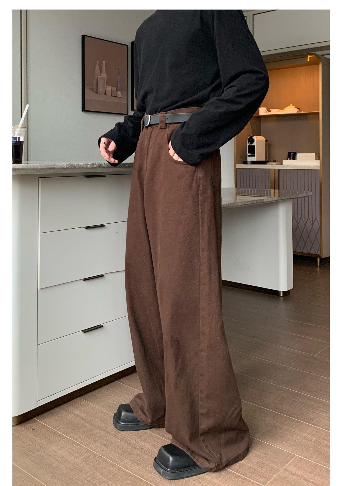 Wide-leg Mopping Pants