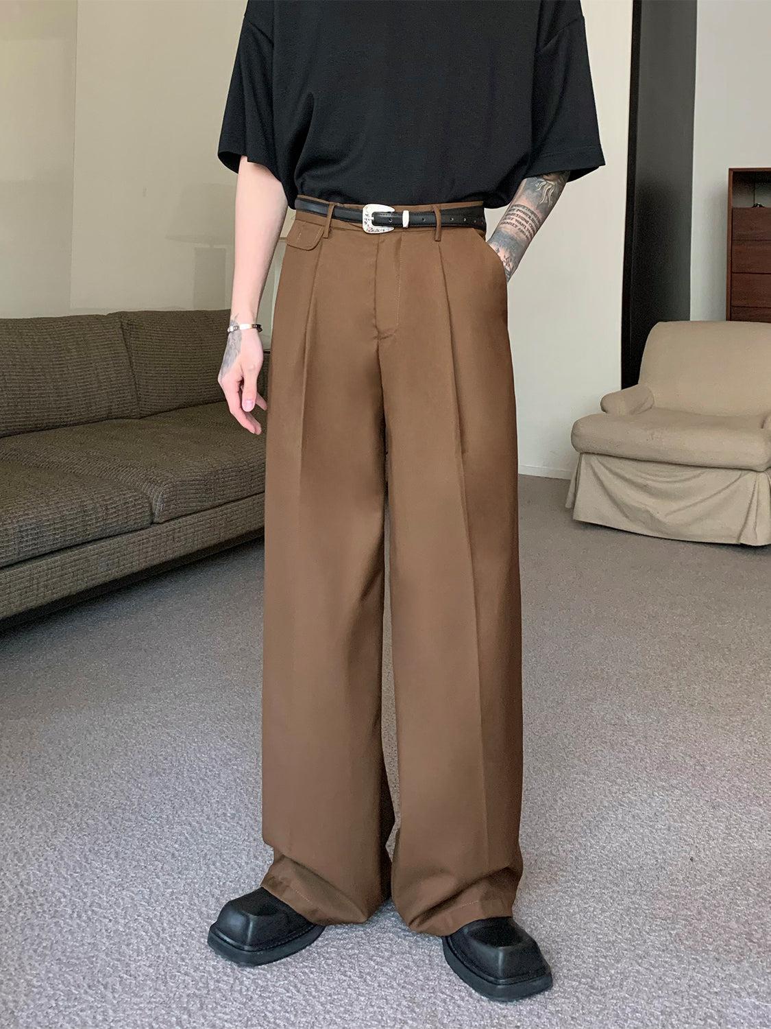 Wide-leg Straight Drape Pants