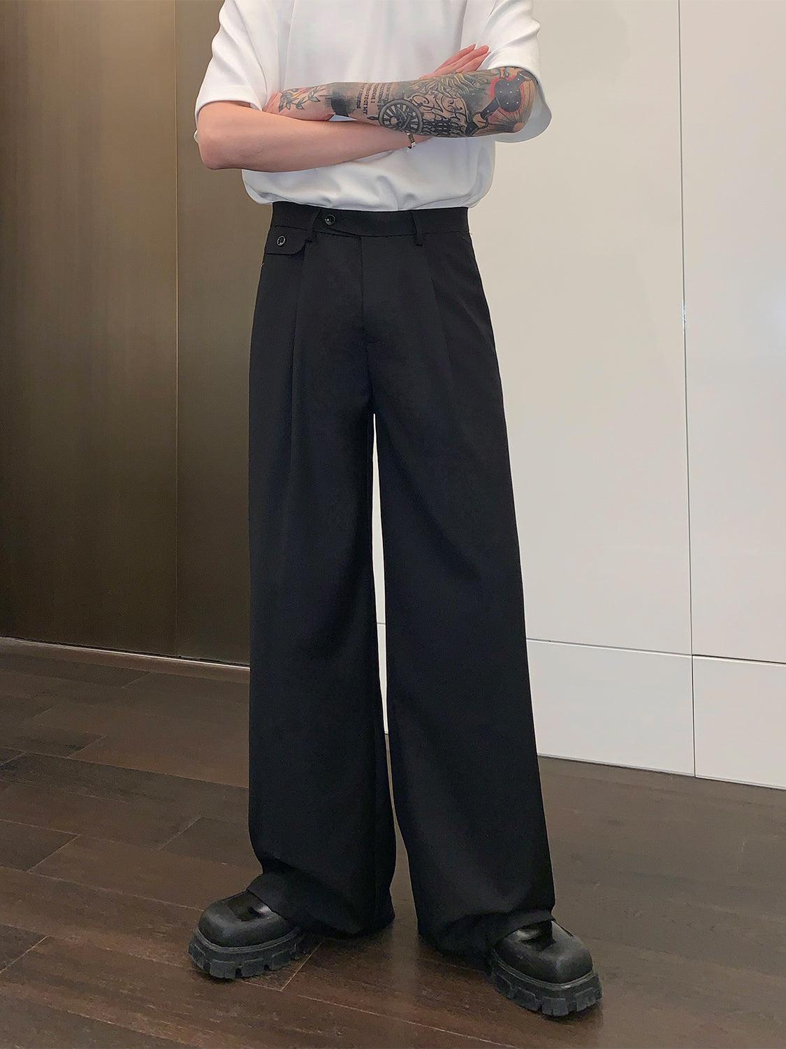 Wide-leg Straight Drape Pants