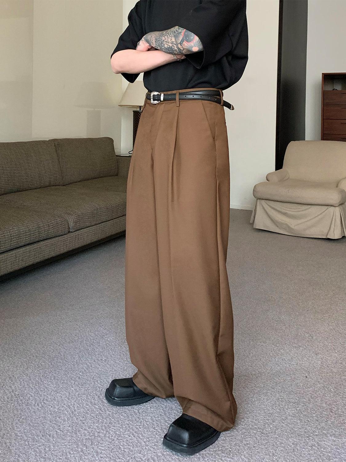 Wide-leg Straight Drape Pants