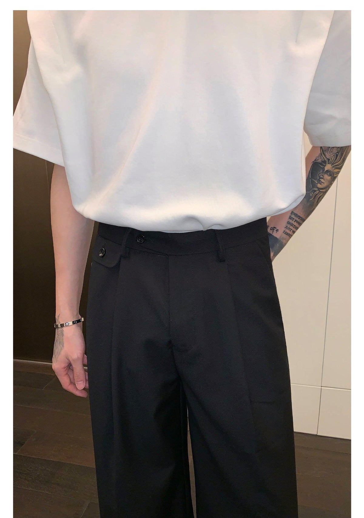 Wide-leg Straight Drape Pants