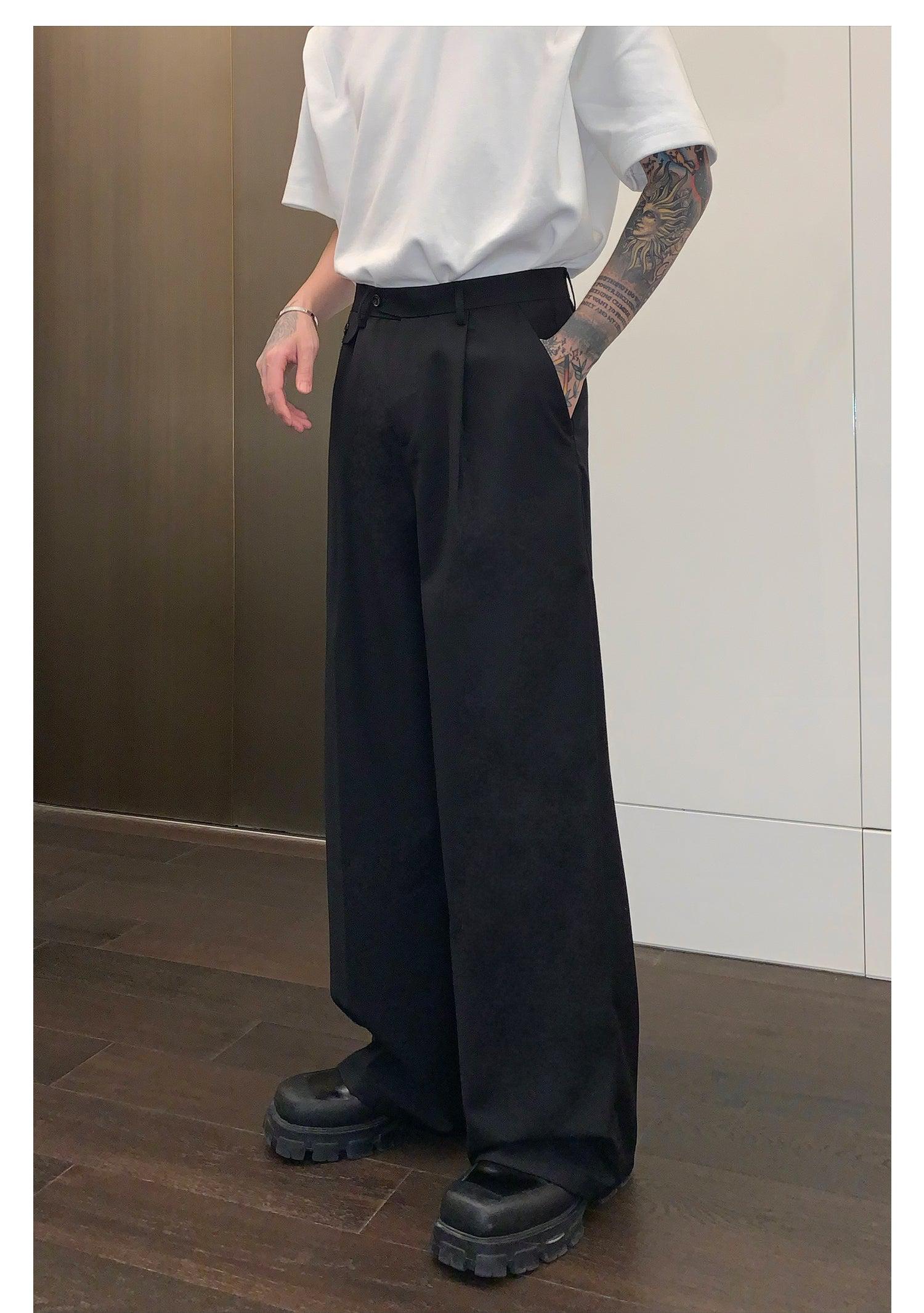 Wide-leg Straight Drape Pants