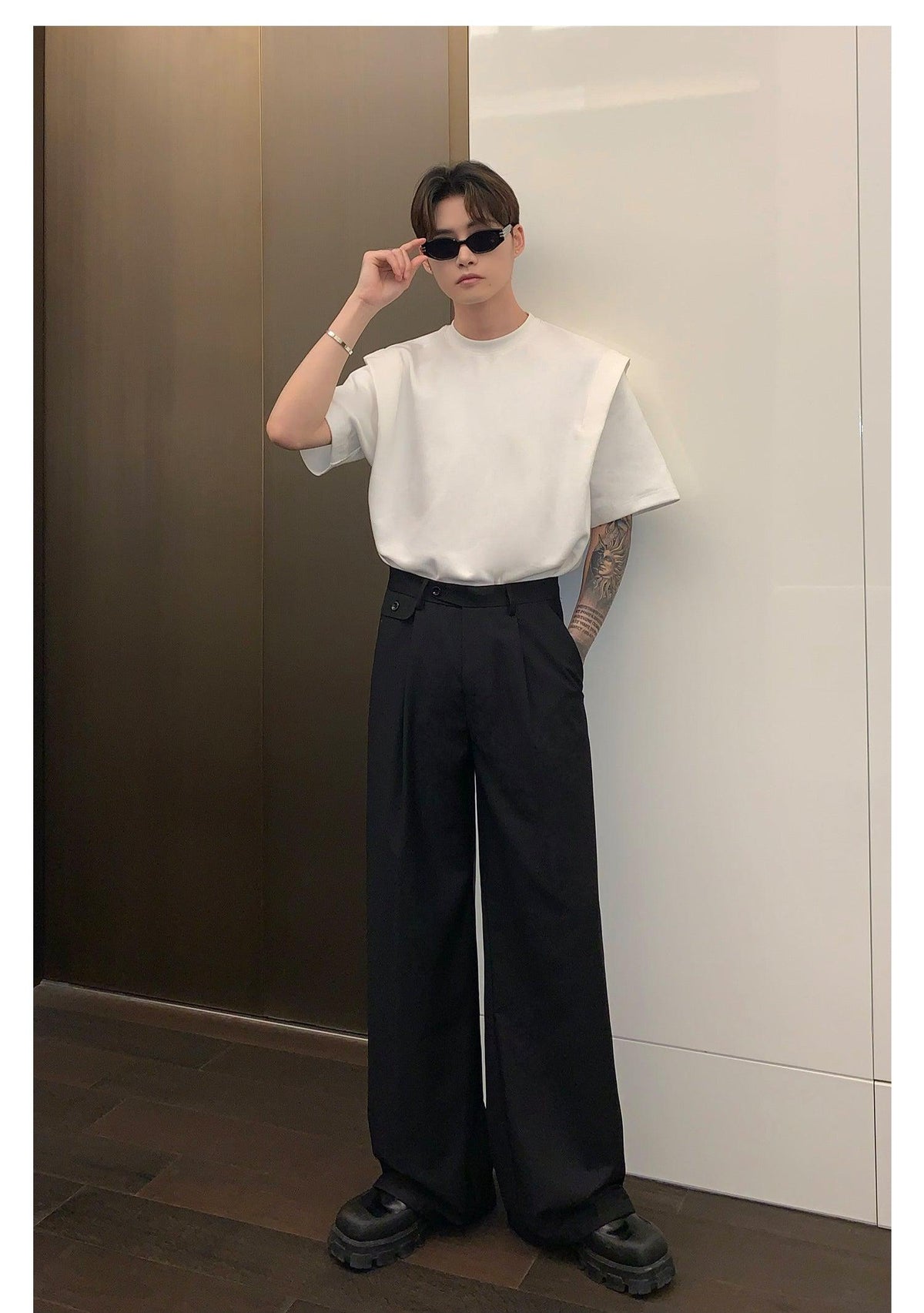 Wide-leg Straight Drape Pants
