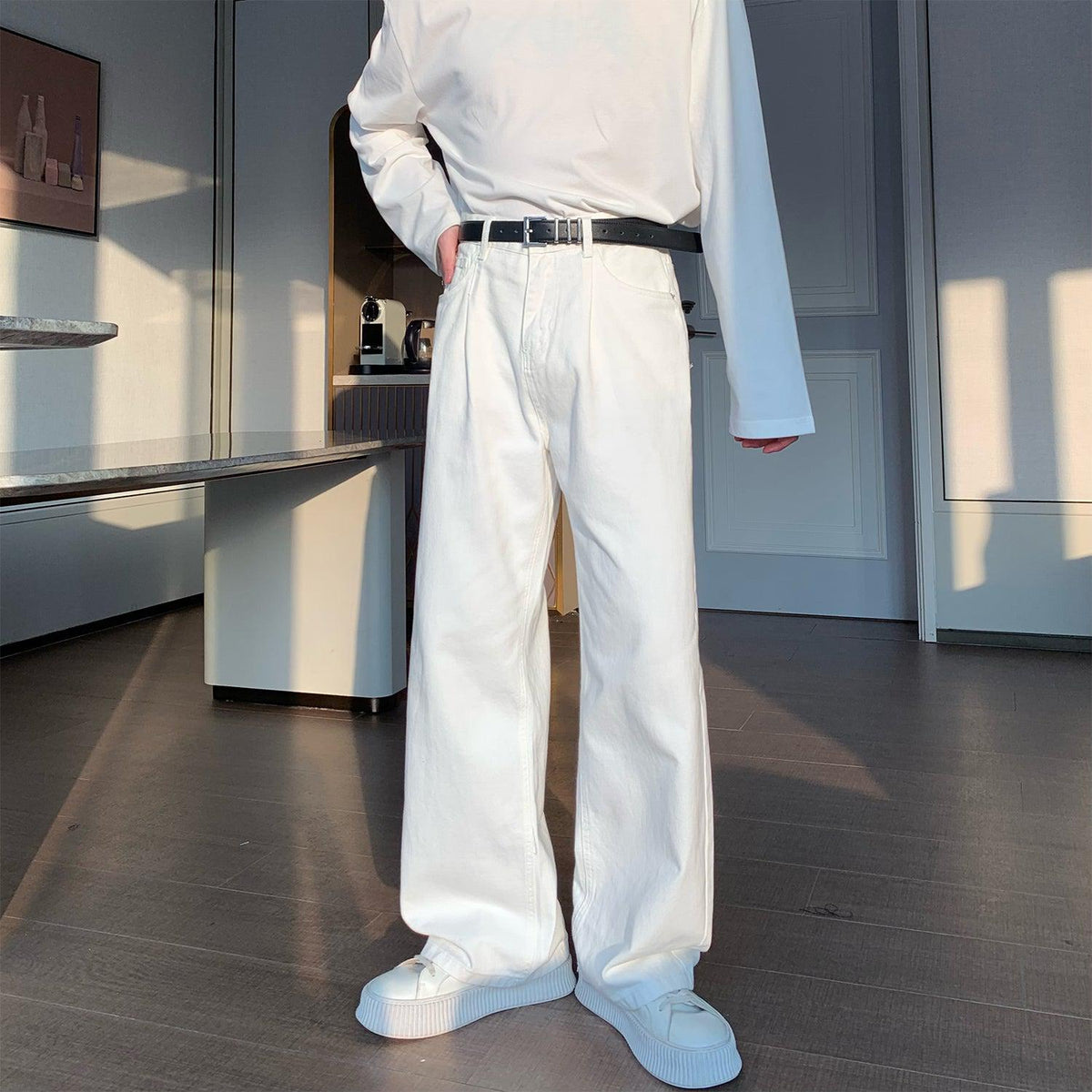 Wide-leg Straight-leg Jeans