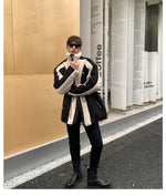 Wool Stand Collar Patchwork Jacket