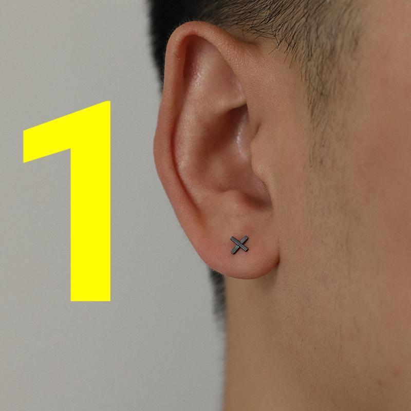 x Shaped Earrings | Stud, Hoop & Cross Earrings for Men A Pair