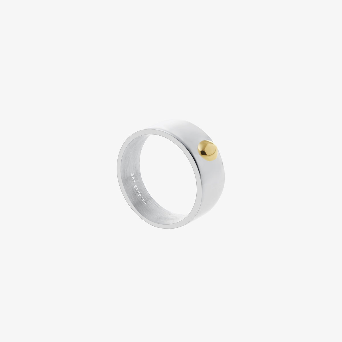 Yellow Metal Cross Ring