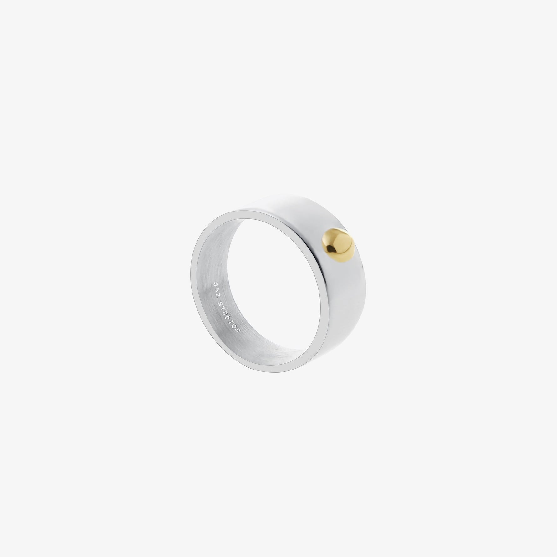 Yellow Metal Cross Ring