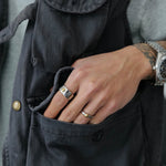 Yellow Metal Cross Ring