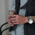 Yellow Metal Cross Ring