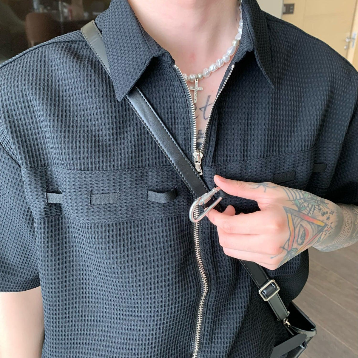 Zip Short Sleeve Shirt