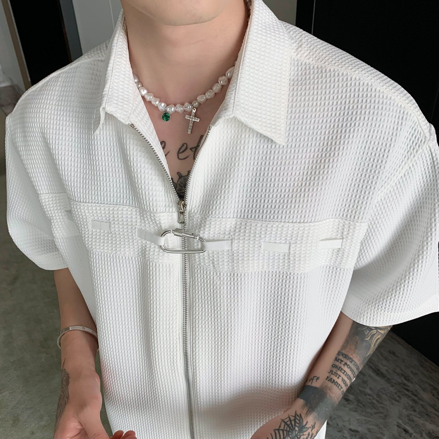 Zip Short Sleeve Shirt