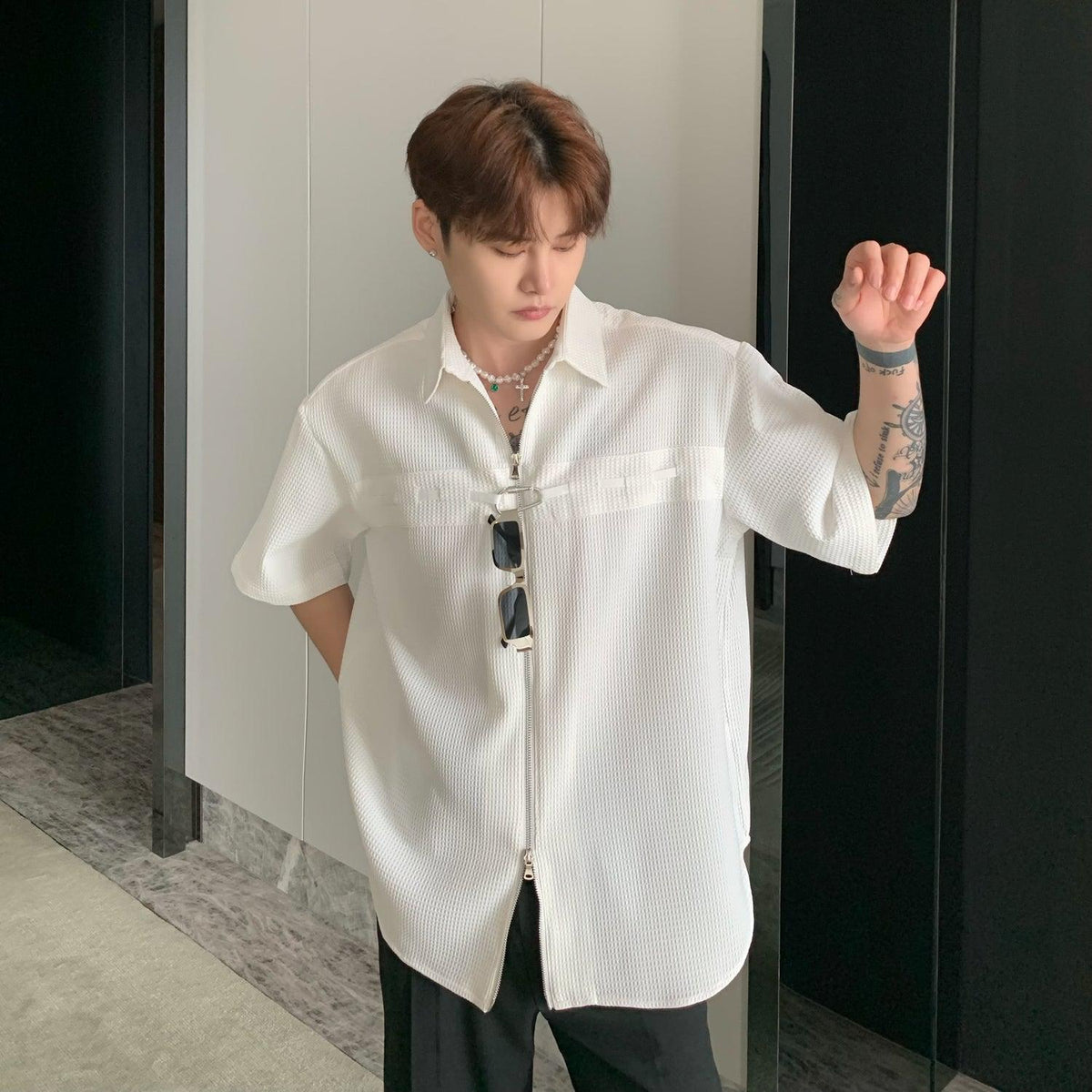 Zip Short Sleeve Shirt