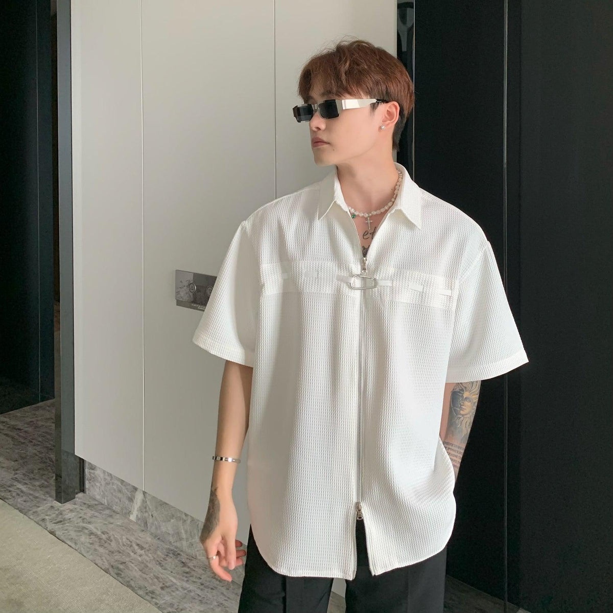 Zip Short Sleeve Shirt