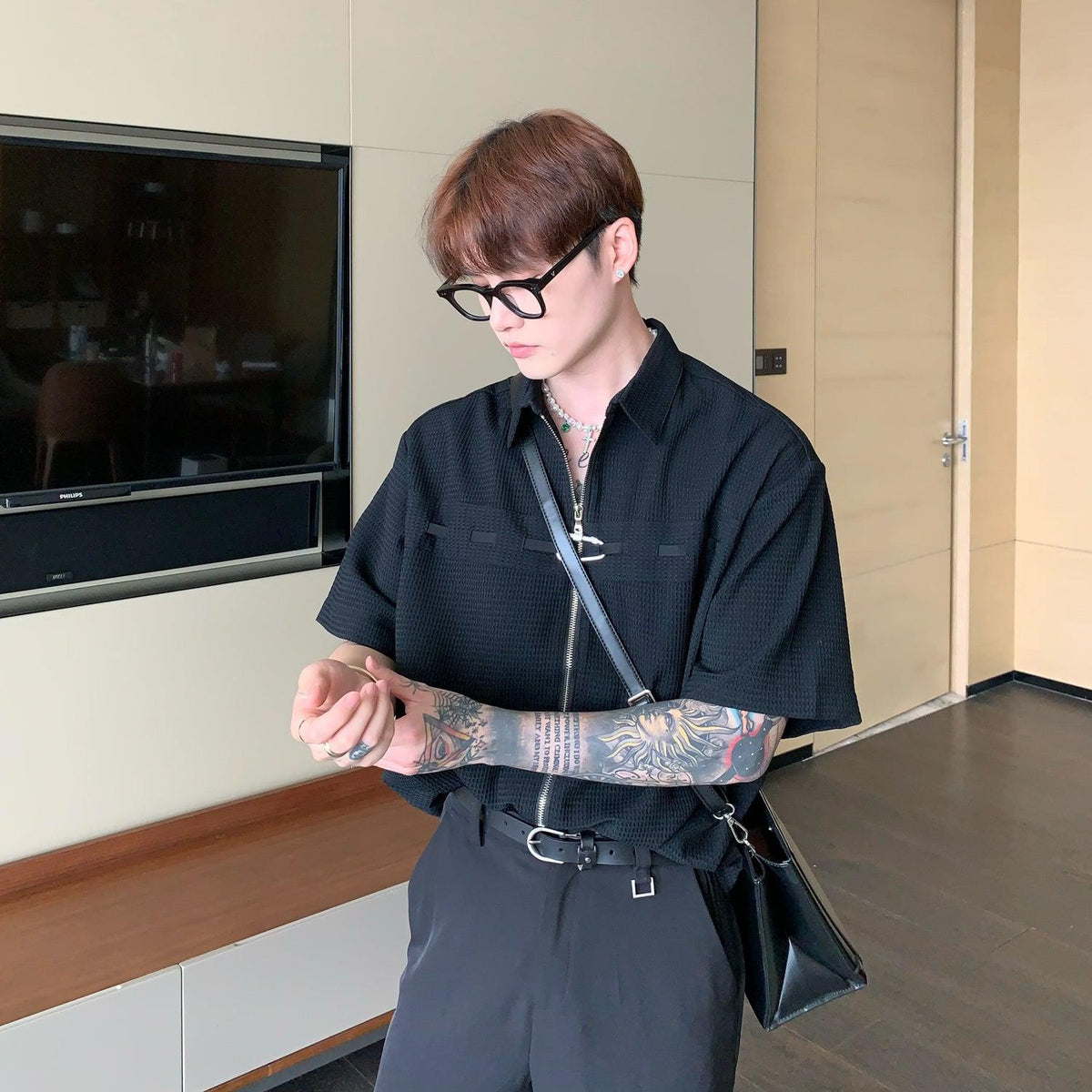 Zip Short Sleeve Shirt