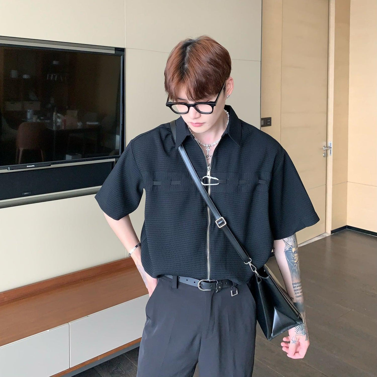 Zip Short Sleeve Shirt