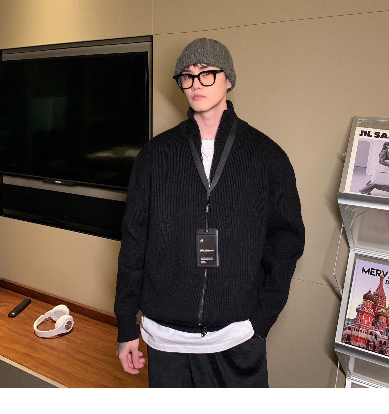 Zipper Cardigan Knitted Jacket