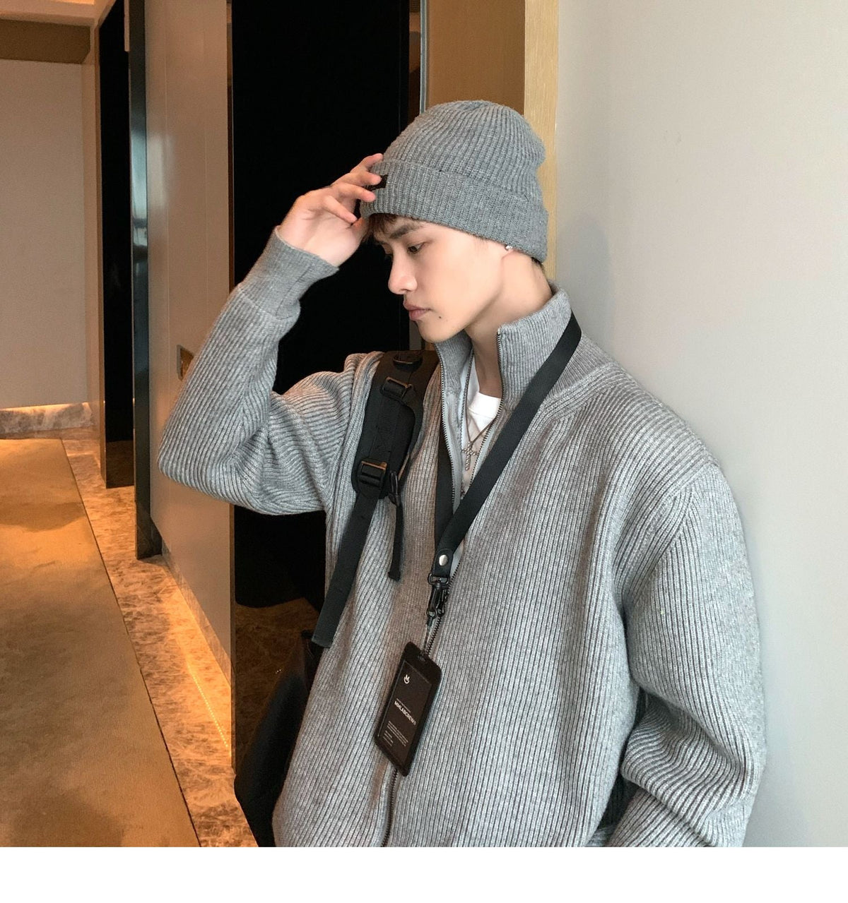 Zipper Cardigan Knitted Jacket