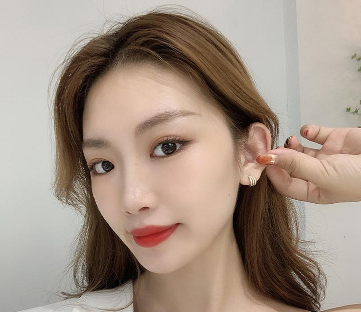 Zircon C-Shaped Earrings