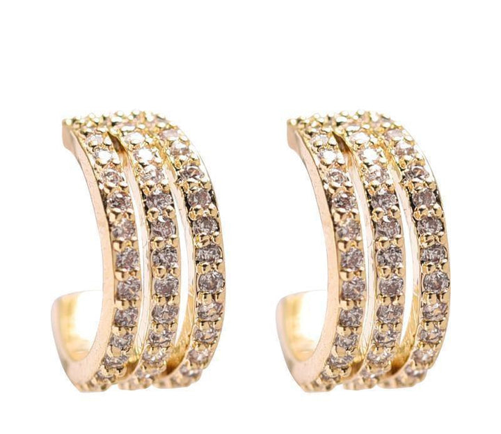 Zircon C-Shaped Earrings