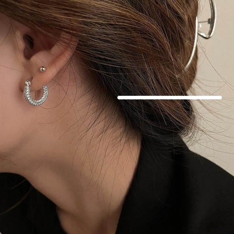 Zircon Hoop Earrings