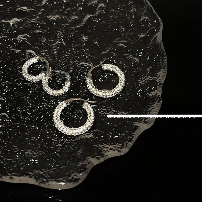 Zircon Hoop Earrings