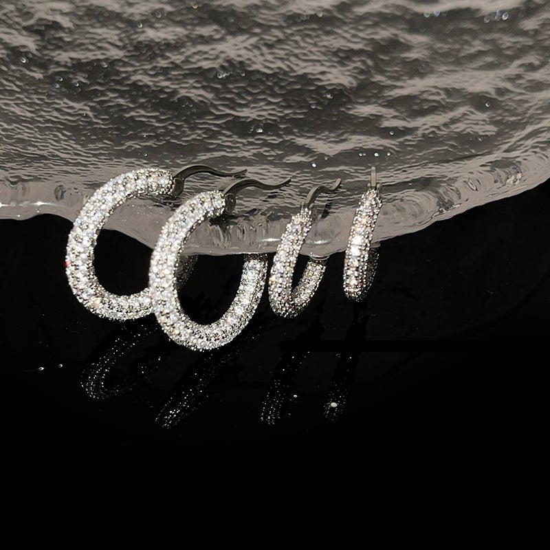Zircon Hoop Earrings